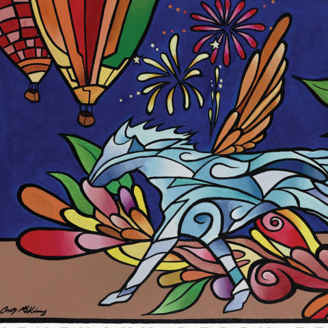 photo of Kentucky Derby Festival poster "Pegasus in Bloom" by Casey McKinney