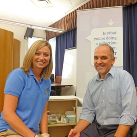 photo of Melissa Collins and David Hibberd at LiveWell Check In