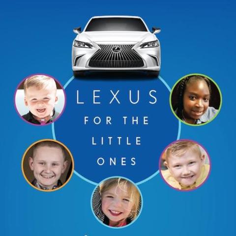 graphic featuring a lexus car and photos of pediatric patients.