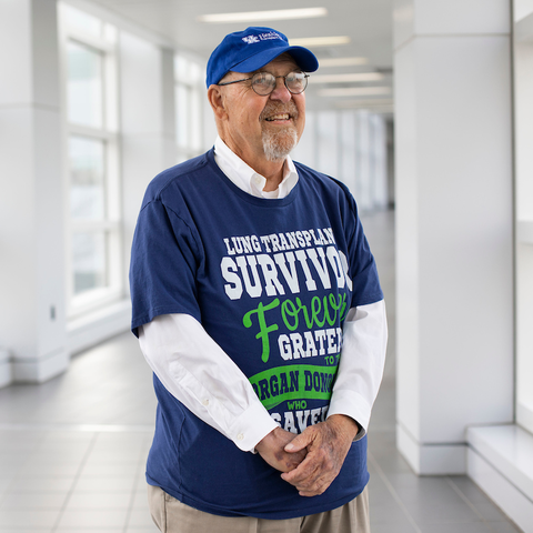  Larry Dukes, a lung transplant recipient in 2020.