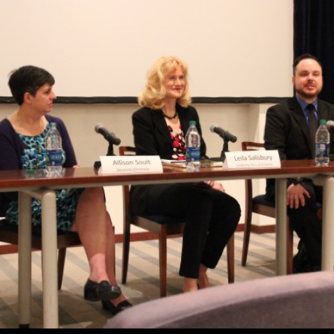 photo of Open Educational Resources panel - Allison Soult, Leila Salisbury & Jeff Gallant