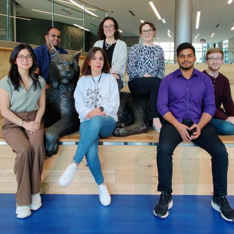 Members of the Paterson lab (pictured) work to establish novel techniques to improve the performance of organic semiconductor and organic mixed conductors. Photo provided.