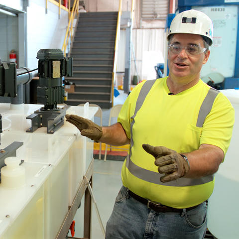 Rick Honaker in the lab