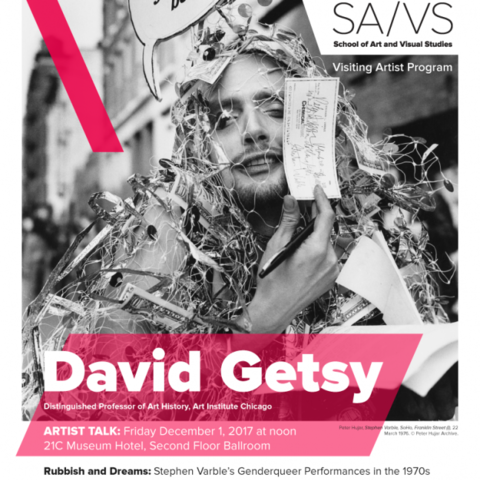 photo of David Getsy lecture poster