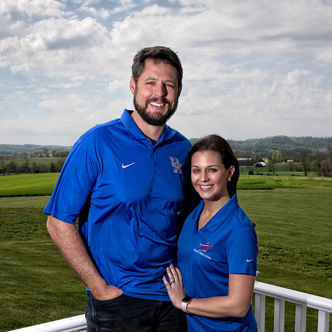 This is a photo of UK alumnus Jacob Tamme, with his wife Allison Tamme.