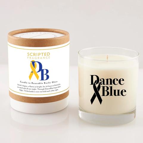 The limited-edition DanceBlue x Scripted Fragrance candle is available at scriptedfragrance.com. Photo provided by Scripted Fragrance.