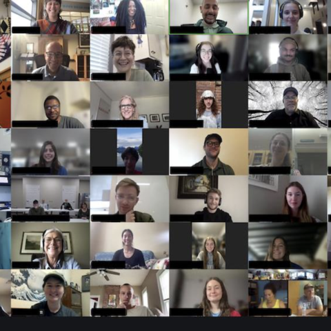 Collage of people from around the state participating in ZOOM 