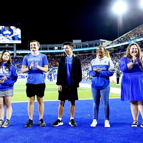 Students excelling in the UK Invests program were recently honored at Kroger Field | Photo by: Elliott Hess   