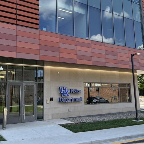 A photo of the outside of the new UKPD headquarters