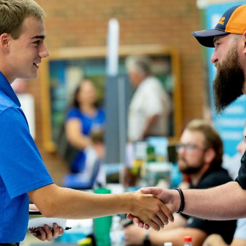 Student meeting professional 