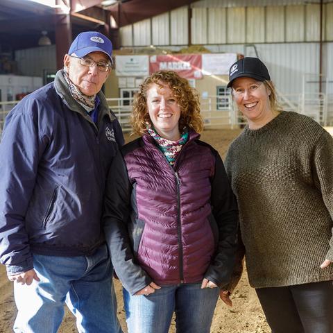 L-R: Bob Coleman, Staci McGill, Morgan Hayes at Lakeside Arena in Frankfort, Kentucky. Photo by Matt Barton, UK Agricultural Communications Specialist