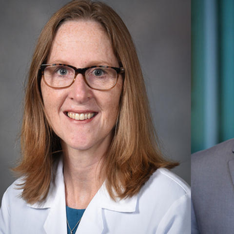 COVID-19 clinical trial principal investigators Dr. Susanne Arnold, associate director of clinical translation at the UK Markey Cancer Center and Dr. Zachary Porterfield, assistant professor of Microbiology, Immunology & Molecular Genetics.