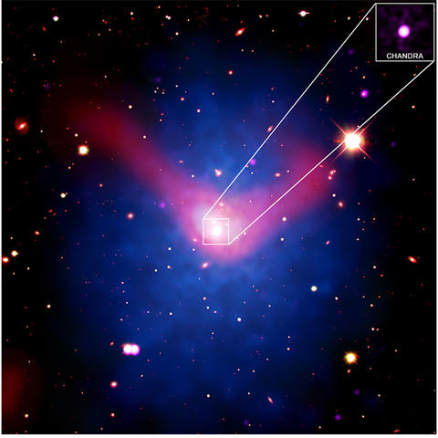 photo of Chandra X-ray observatory image of galaxy cluster