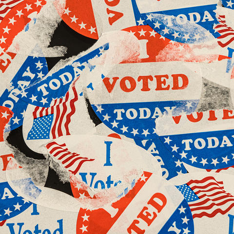 "I voted" sticker collage