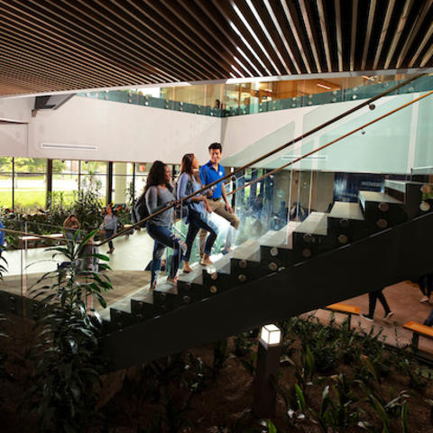 photo of students in the Jacobs Science Building 