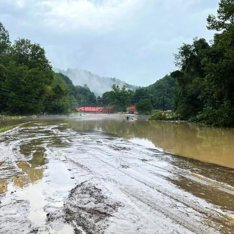 Flooding in Whitesburg, Letcher County. Photo by Shad Baker, UK extension agent for agriculture and natural resources.