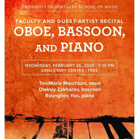 photo of poster for faculty and guest artist recital for oboe, bassoon and piano