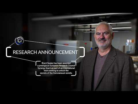Thumbnail of video for UK’s Brent Seales, global team secure Europe’s top research grant to digitally decode Herculaneum scrolls